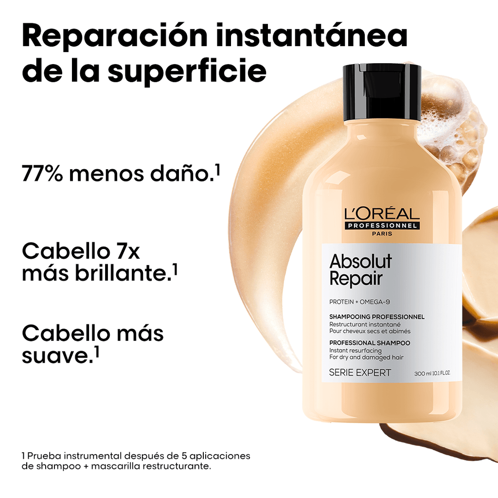 Shampoo Absolut Repair Reparación Cabello Dañado - Loreal Professionnel 300 ml