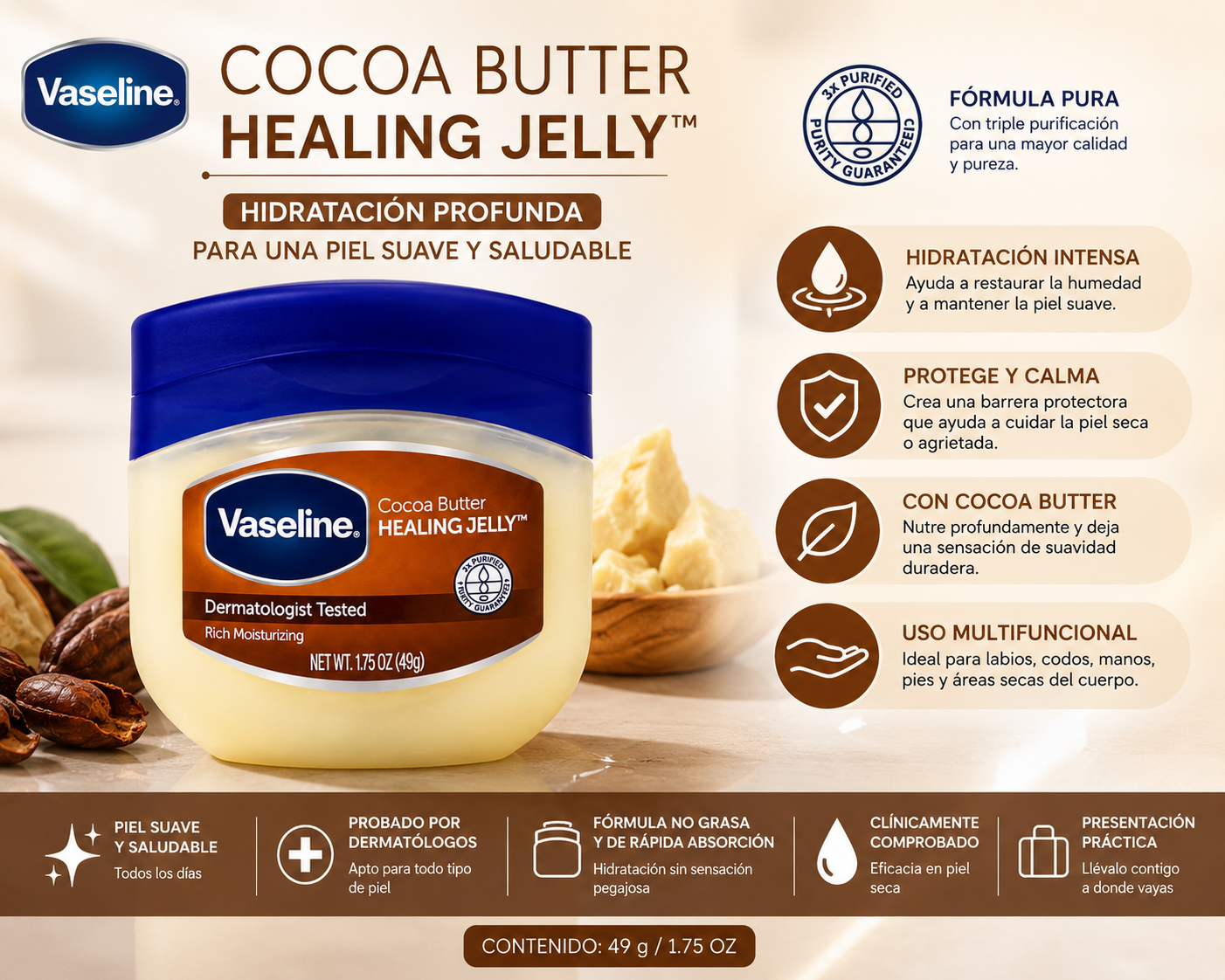 Vaseline Cocoa Butter Healing Jelly – 49 g