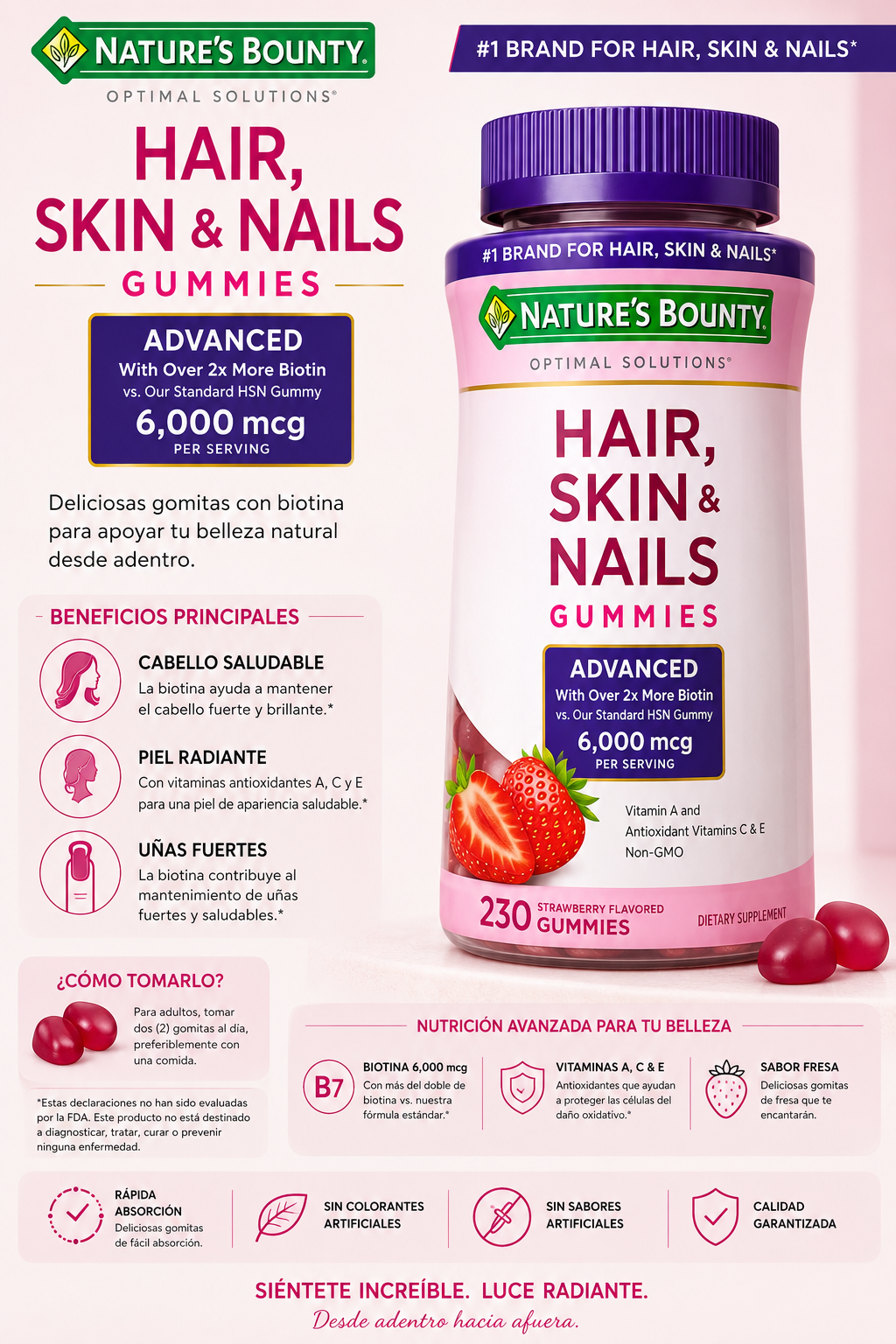 Multivitaminico hair, skin & nails en gomas x 230